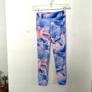 KIDS YOGA PANTS💕SIZE MED 7/8 BY CHAMPION PRETTY PASTEL SWIRLS! GREAT COND.